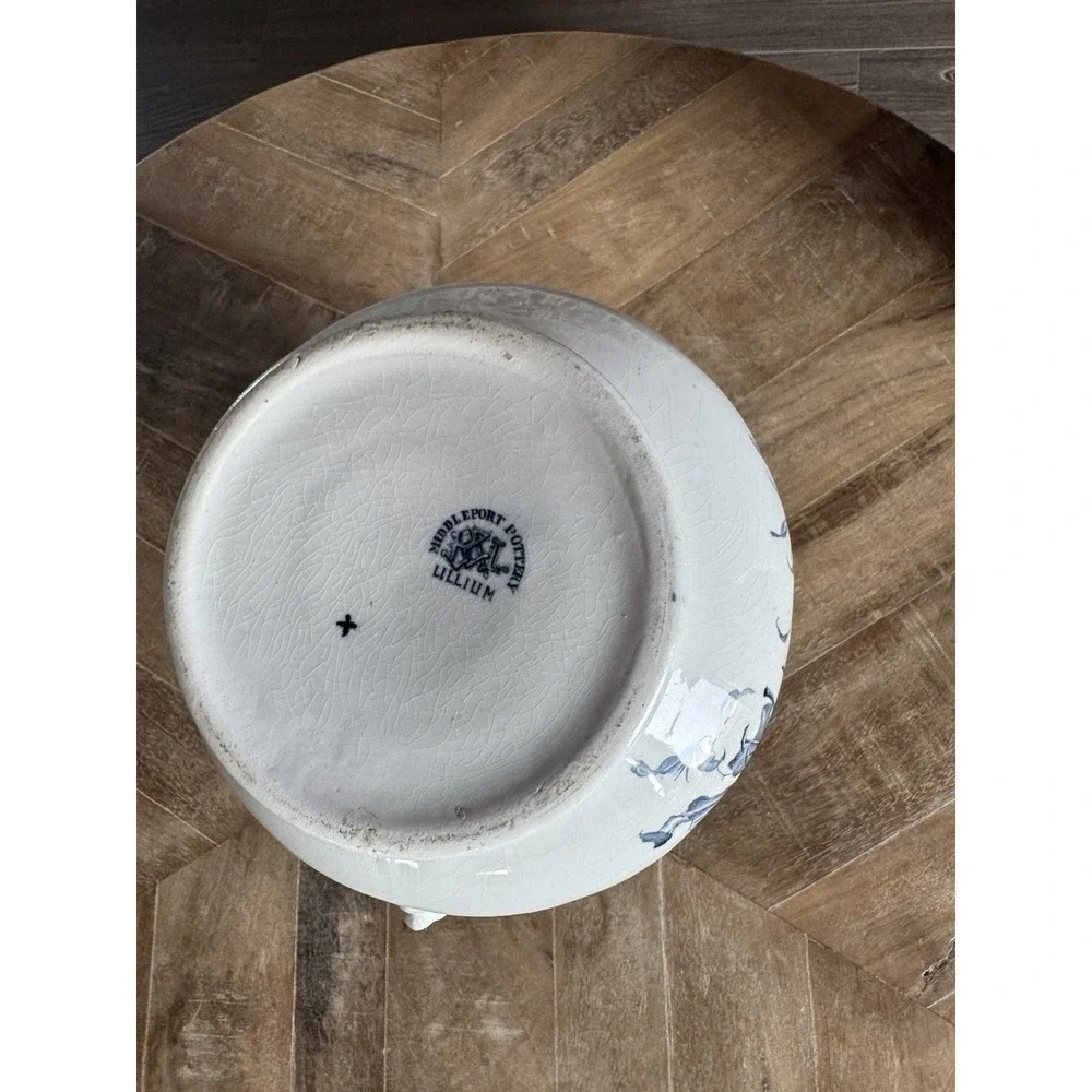 Middleport Pottery Staffordshire Blue Transferware Lillium Pitcher And Wash Bowl